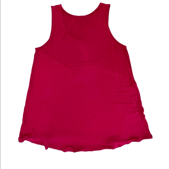 Agnes & Dora Tank Top size L Cherry Red Flowy Casual Plunge Neck - Picture 5 of 9